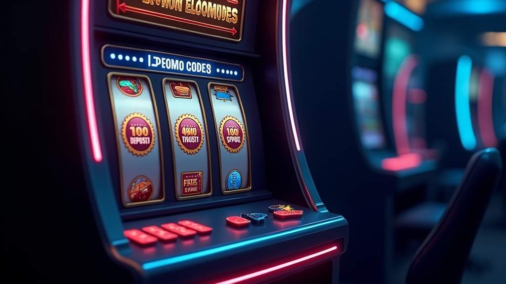Slot com bônus sem depósito e ícones de rodadas grátis em ambiente de cassino