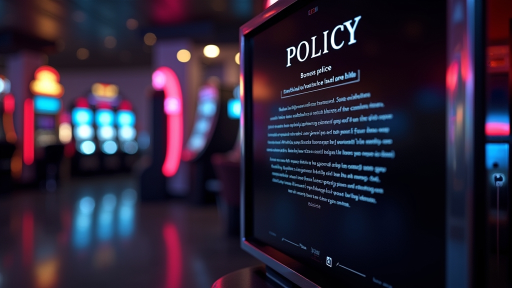 Painel de regras e validade de bônus ao lado de uma slot machine